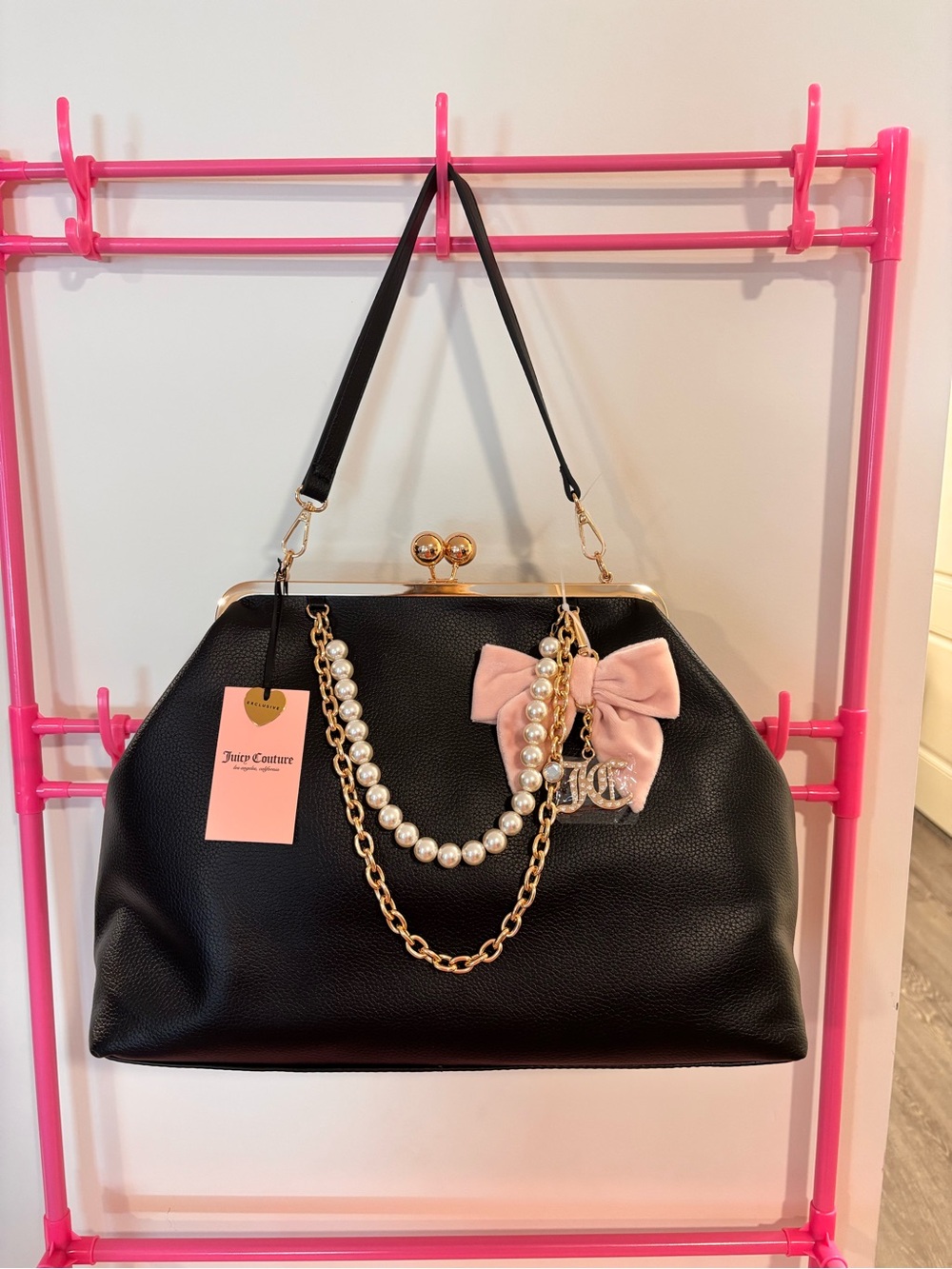 NWT Juicy Couture Kiss Lock Bow Large Frame Bag